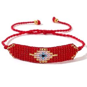 Red Beaded Evil Eye Bracelet N1830